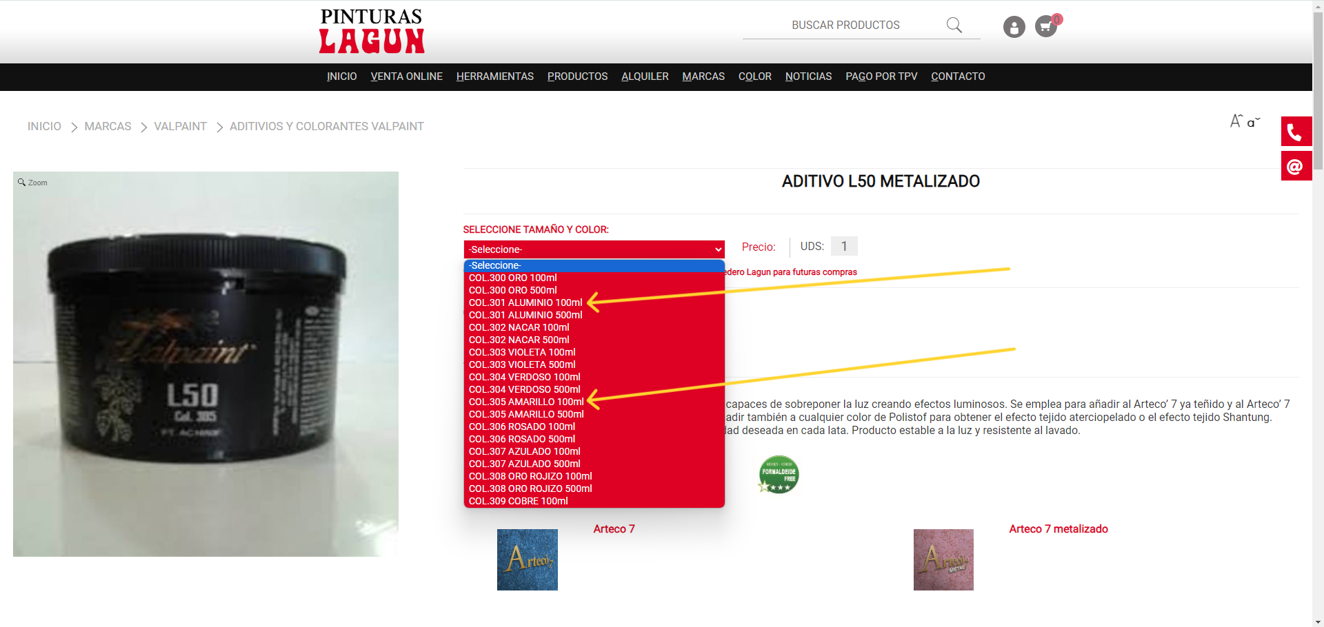 Seleccionar aditivo L50